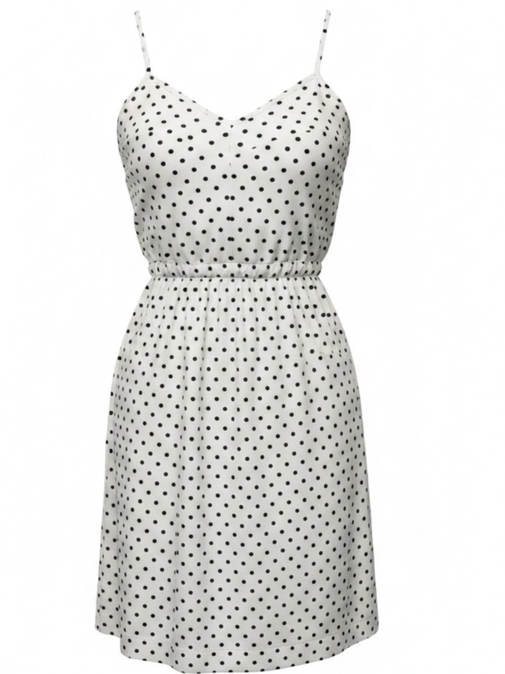 J. Crew White Dress with Black Polka Dots